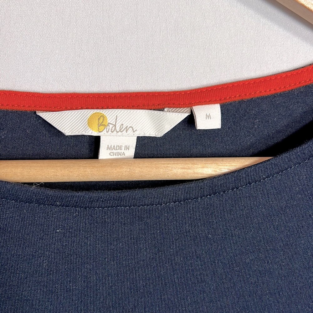 Boden Boatneck Sweater Top with Striped Cuffs size M - Picture 3 of 7